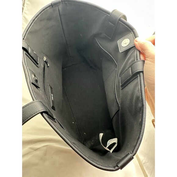 MLB Korea New York Yankees Canvas Tote Bag Big Logo Beige Black FLAWS READ - Picture 11 of 16